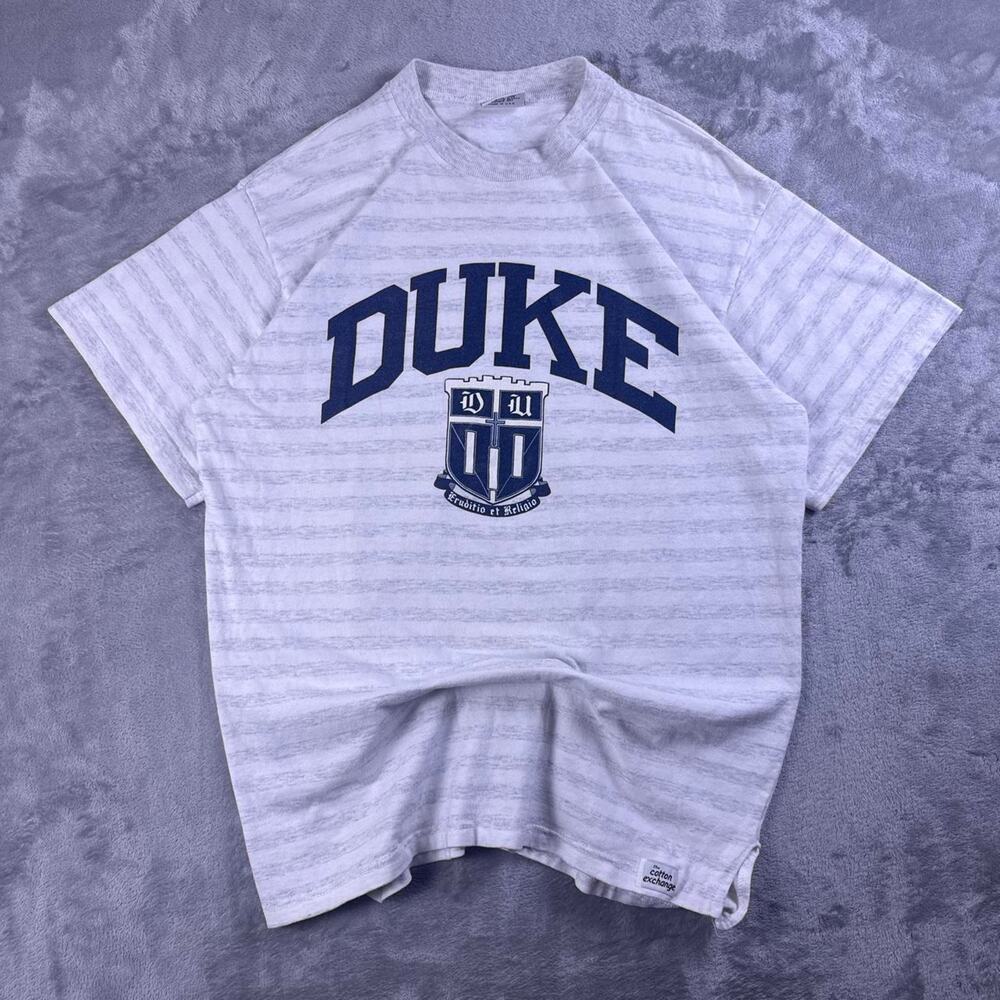 Vintage 90s Duke University Blue Devils T-Shirt Men’s Large Cotton Exchange